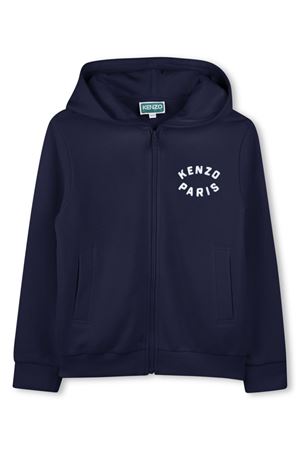 Navy blue cotton hoodie KENZO KIDS | K61176848